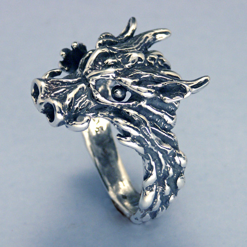Daniel Riccio, sterling silver dragon rings